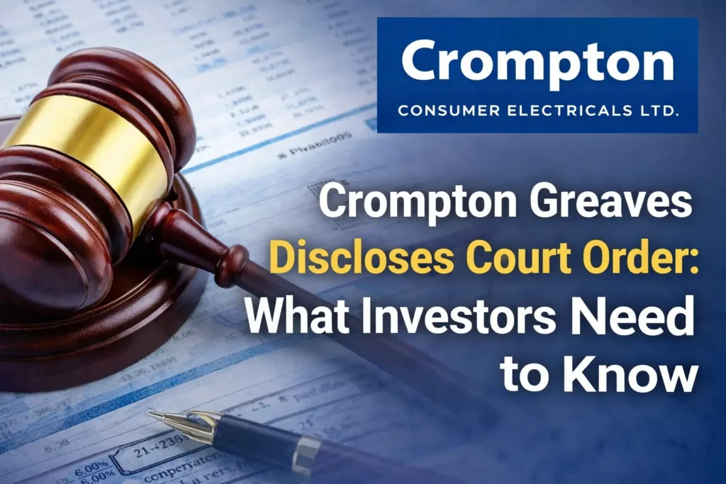 Crompton Greaves court order update showing ₹6.54 lakh cheque bounce case loss and investor impact explanation