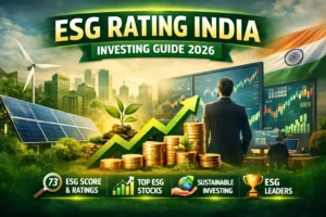 ESG rating India concept showing sustainable investing and green stock market growth