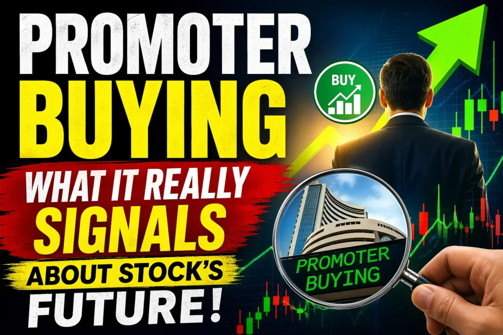 Promoter buying signal showing stock market growth trend and insider confidence in future stock performance
