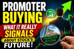 Promoter buying signal showing stock market growth trend and insider confidence in future stock performance